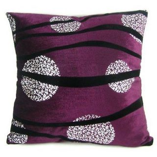 Flocking Stripes Round Decorative Pillow Case Cushion Cover 18 PJ44