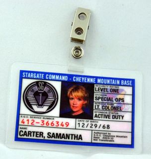 Stargate Command SG 1 ID Badge Lt. Colonel Carter