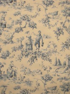 Vintage French toile de Jouy WALLPAPER roll 6.8 yards long Pastoral