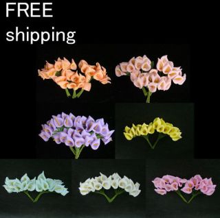 36pc Mini Calla Lily Flower Wedding Favor Decor Scrapbooking free