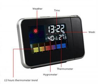 Digital Weather Projection Snooze Alarm Clock Color Display LED