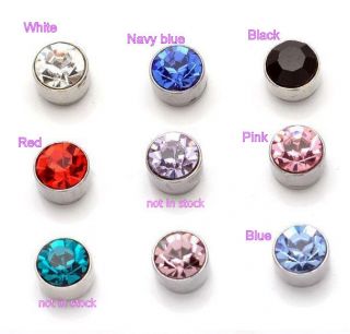 Classic magnetic magnet crystal stud earrings 6 colours