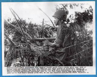 1960s Vietnam ARVN Regular with Thompson Submachine Gun Original Press