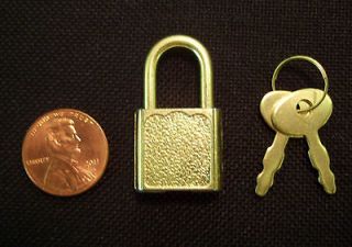 25) NEW Small Metal Padlocks Mini BRASS Tiny Box Locks Craft Diary w