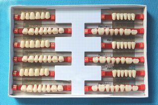 Acrylic Teeth Dentures Full Mouth Sets of 24 Cards and 168 Tooth / 2