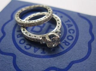 Tacori Platinum Diamond Engagement Wedding Set 2.87CT