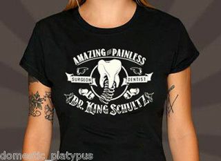 Tarantinos DJANGO UNCHAINED Dr. King Schultz Parody Shirt, New Black