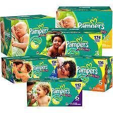 Pampers Baby Dry DIapers Sizes 2, 3, 4, 5, 6 CHEAP