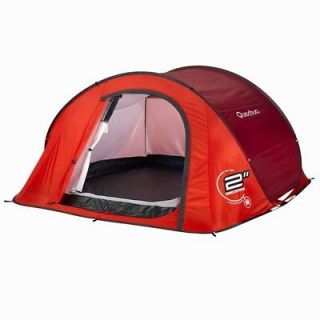 Seconds III Three Man/ Person 3 x Berth Family Dome Tent Popup Red