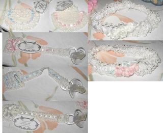 Lace Baby Halo/Garter or Tooth Pouch or Pacifier Holder