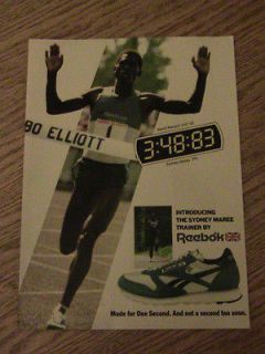1983 REEBOK RUNNING SHOES ADVERTISEMENT BO ELLIOTT WORLD RECORD AD