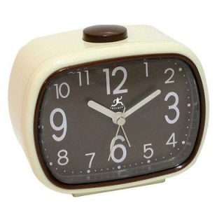 Infinity Instruments 13229IV 2449BR That 70s Vintage Brown Alarm Clock