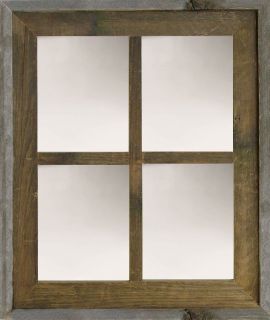 New Window Mirror Western Rustic 4 Pane Barnwood Country Wall Home