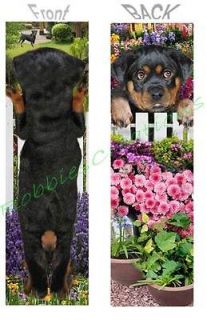 ROTTWEILER BOOKMARK Rott Puppy DOG ART Figurine Book Mark Card Holiday