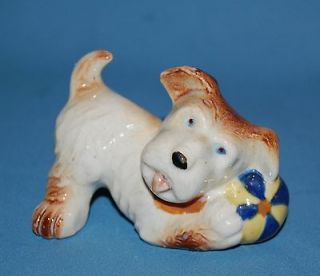 1940s Occupied Japan Porcelain Ceramic Pottery Terrier Dog Figurine