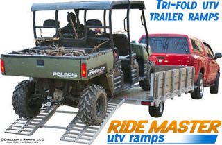 RIDE MASTER TRIFOLD ATV UTV GOLF CART TRAILER RAMP 3000 LB (ATF 6264