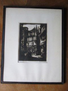 Donald F. Witherstine Old House Brive France 1/1 Signed Wood Block