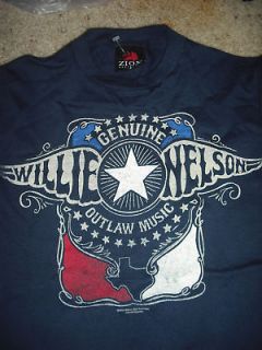 WILLIE NELSON   WINGS OUTLAW MUSIC BLUE T SHIRT   NEW ADULT LARGE L