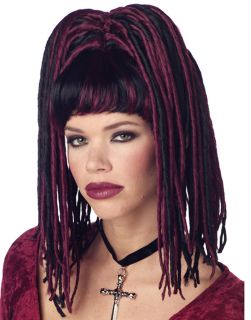 Burgundy Black Demonika Dreadlock Queen Medusa Halloween Costume Wig