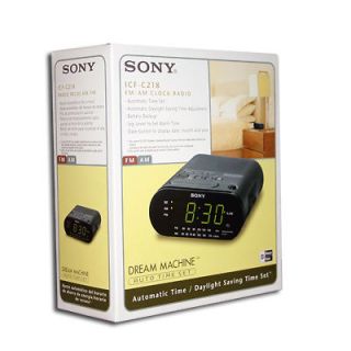New Sony Dream Machine Clock Radio Auto Time Set AM/FM Black 2012 LED