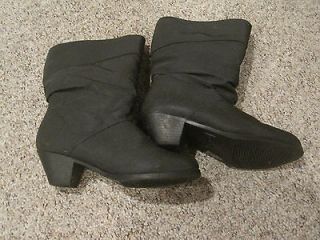 Black Fur Lined Womens Boots size 6M   Very Good Condition Great for