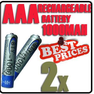 2x AAA 1000mAh 1.2V Ni MH Rechargeable battery 3A BTY Cell for  RC