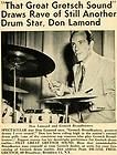 Gretsch Broadkaster Drums Don Lamond Percussion   ORIGINAL ADVERTISING