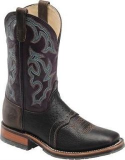 NEW MENS DOUBLE H 11 BISON ROPER BLACK ICE BOOTS 12 EE DH4302 USA