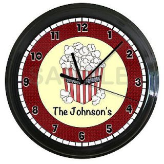 PERSONALIZED HOME THEATER WALL CLOCK MOVIE DVD DECOR