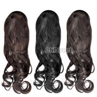 Fashion Womens Girls Hoop Headband Long Curly/Wavy 3/4 Fall Hair Wigs