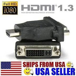 HDMI M to DVI F Adapter Gold For HDTV LCD DVD PS3 Slim