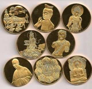 Buddha Medals: set of 8, by Franklin Mint for Japan