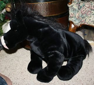 Plush Black Stallion Horse 30 Toy Pet Pillow GORGEOUS! NWOT