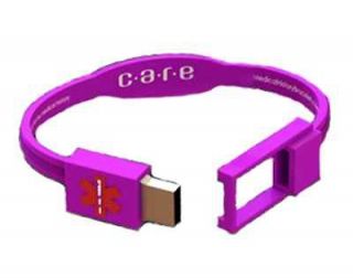 Care USB Medical History Bracelet   Purple