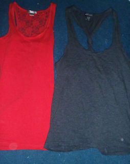 Lot of 2 NWOT juniors/womens tank tops. Gray Wet Seal Sz M Tight Red