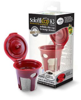 New Chrome & Red Solofill Cup Refillable Coffee Filter Kcup for Keurig