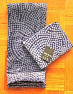 Guest & 1 Hand TOWELS Sheet PURPLE Polka VELVET Velour 100% Cotton