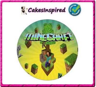 One 7 inch MINECRAFT Edible Rice Paper Party Fairy Cake Toppers +FREE
