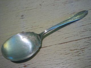VINTAGE MONROE SILVER CO SILVER PLATED SERVING SPOON