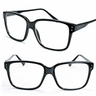 Clear Lens Glasses Oversized Black Tortoise Shell Mens Womens UV400