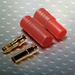 Pairs 3.5mm Gold Bullet Connector w/Protector Sleeve