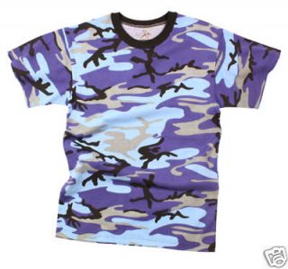 ELECTRIC BLUE CAMOUFLAGE T SHIRT SMALL   2 XL