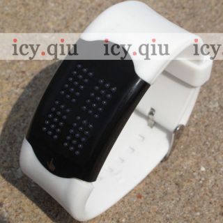 touch screen steel sports unique red blue led wrist watch