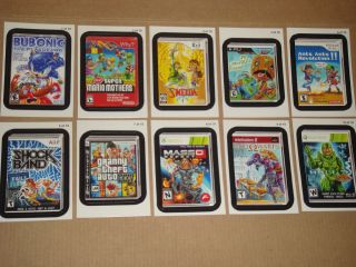 2012 WACKY PACKAGES~ANS 9 LAME GAMES SPECIAL INSERTS FULL SET OF 10