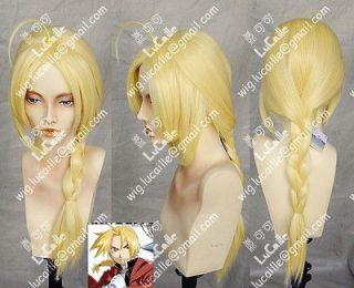 New long warm blonde wig Edward Elric Fullmetal Alchemist COSPLAY