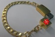 Gold Bracelet USB EHR EMR Medical Alert ID NIB Flash(Electronic Health