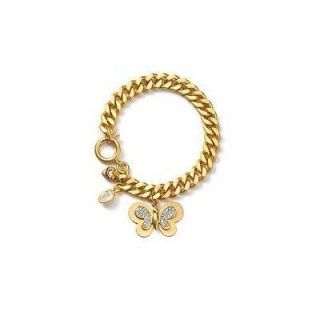 NEW JUICY COUTURE BRACELET GOLD BUTTERFLY SWAG CHARM BRACELET YJRUO793
