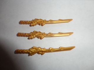 lot of 3 lego GOLDEN dragon sword 2507 NINJAGO GOLD weapon Kai new