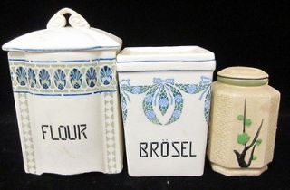 LOT 3 DESIGNER CZECHOSLOVAKIA N CHINA Ceramic Flour Container Set