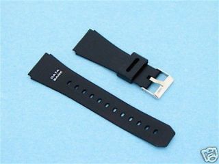 22 mm Black PVC/RUBBER Watch Band Fits CASIO DATABANK Calculator